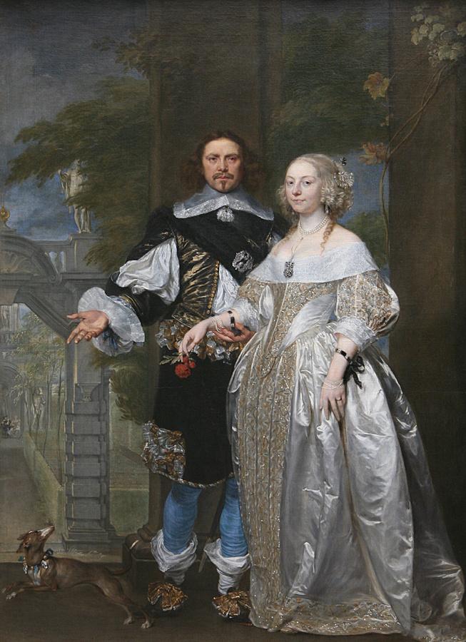 Lord Cavendish With His Wife Margaret In The Garden Of Rubens In Antwerp by Gonzales Coques